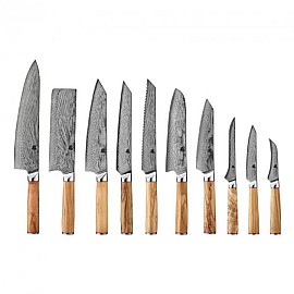 Набір ножів AUS-10 Damascus DK-OK 4000 olivewood handle