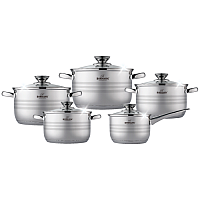 Комплект посуду з нержавіючої сталі Bohmann BH 1510 каструлі та ковшик 10 предметів