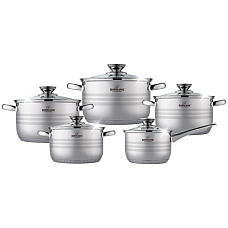 Комплект посуду з нержавіючої сталі Bohmann BH 1510 каструлі та ковшик 10 предметів Комплект посуду з нержавіючої сталі Bohmann BH 1510 каструлі та ковшик 10 предметів