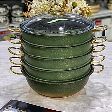 Мантоварка-пароварка 6 пр. (28 см х 10 см. 5,8 л.) OMS 6091C-28-5,8л-Green