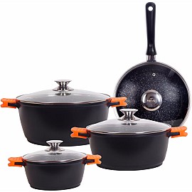 Набір каструль та сковорода з гранітним покриттям 8 пред. Bohmann BH 6018 MRB
