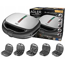 Вафельниця (Мультимейкер) 5в1 Adler AD 3040 1200 Вт