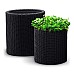Горшок для цветов Keter (Израиль) Cylinder Planter Small серый