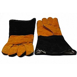 Термостойкие кожаные перчатки длинные для гриля ТМ Grilli 2 шт