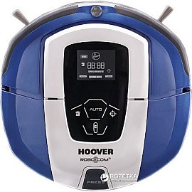 Робот-пилосос Hoover RBC050 / 1 011 90хв / 9 программ / 0.5л / Лiтiева / Hepa / Дисплей / Сенсор / Синiй