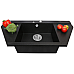 Мойка кухонная гранитная Perfelli MAJESTIC TGM 1251-96 BLACK METALLIC