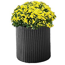 Горшок для цветов Keter (Израиль) Cylinder Planter Medium серый