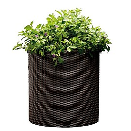 Горшок для цветов Keter (Израиль) Cylinder Planter Medium коричневый