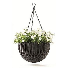 Горшок для цветов Keter (Израиль) Rattan style hanging sphere planter