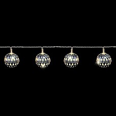 Гирлянда Luca Lighting (Голландия) "Серебристые шарики" теплый-белый, 1.35 м