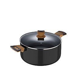 Каструля з кришкою Bergner Earth black, 28 см, 6 л (BG-32037-BK)