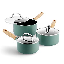 Набір ковшів з кришками GreenPan Mayflower, 16 / 18 / 20 см, 1,5 / 2 / 3,1 л з керамічним покриттям (CC001595-001)