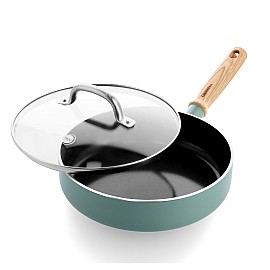 Сотейник з кришкою GreenPan Mayflower, 24 см, 2,6 л з керамічним покриттям, небесно-голубий (CC001682-001)