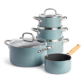 Набір посуду GreenPan Mayflower, 9 пр, 16 / 18 / 20 / 24 см, 1,5 / 2,1 / 3,1 / 5,7 л, л, з керам. покриттям (CC004756-001)