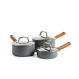 Набір ковшів з кришками GreenPan Mayflower Pro, 16 / 18 / 20 см, 1,05 / 2,1 / 3,1 л з керам. покриттям (CC005410-001)