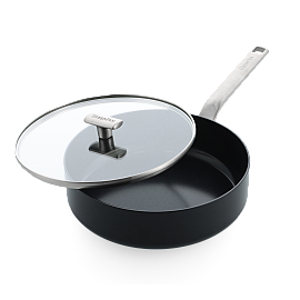 Сотейник з кришкою GreenPan Evolution, 26 см, 3,7 л з керамічним покриттям, чорний (CC007086-001)