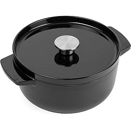 Каструля чавунна з кришкою KitchenAid, 26 см, 5,2 л, чорна (CC006061-001)