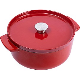 Каструля чавунна з кришкою KitchenAid, 26 см, 5,2 л, червона (CC006060-001)