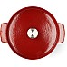 Каструля чавунна з кришкою KitchenAid, 22 см, 3,3 л, червона (CC006057-001)