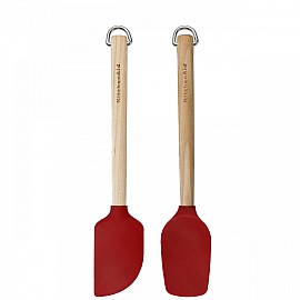 Набір лопаток для тіста KitchenAid Coreline, 2 шт, 23,5 см, береза, червоний (KQR750OHERE)