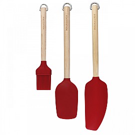 Набір кухонних приладь для випічки KitchenAid Coreline, 3 предмета, береза, червоний (KQR751OHE)