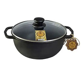 Каструля чавунна 4 л. Maysternya V4С3 з скляною кришкою