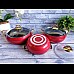 Набор посуды 9 предметов OMS 3040-Red 20Х9 см / 2,50 л. 24Х10,5см / 4,50 л. 28Х11,5 см / 6,6 л. 28Х7 см / 3,5 л   СКОВОРОДА 28Х7 см / 3,5 л