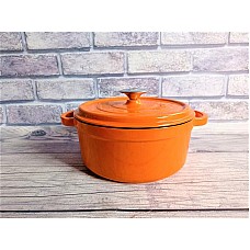 Кастрюля чугунная эмалированная OMS 3165-20-2,3л-Orange