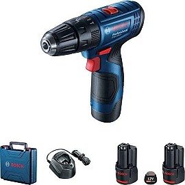 Шуруповерт-дриль Bosch GSB 120-Li, 12V, 2*2 Ач, 14 / 30 Нм, 400 / 1500 об / хв, 0.89 кг, кейс, ЗУ