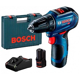 Шуруповерт-дриль Bosch GSR 12V-30 безщітковий, 2x2.0 Ач, GAL 12V-40, кейс