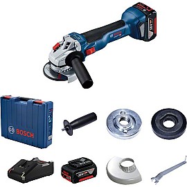 Шліфмашина кутова Bosch 18V-10, акумуляторна, 18V, 125 мм, 9000 об / хв, 2x5.0 Ач. L-BOXX 136, 0.89 кг