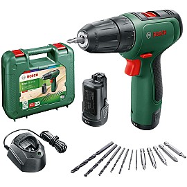 Шуруповерт-дриль Bosch EasyDrill 1200, 12В, 2х1.5Ач, 30Нм, набір свердл і біт, 0.94кг, кейс