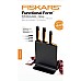 Набір ножів з чорною підставкою Fiskars FF, 3 шт