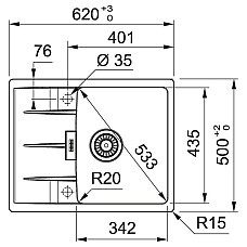 Кухонні мийки Franke Centro CNG 611-62 / 114.0630.423 / фраграніт / 780х500х20 / онікс