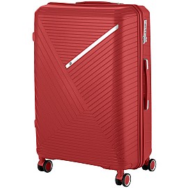 Чемодан пластиковый, 2E, SIGMA, большой, 4 колеса, красный