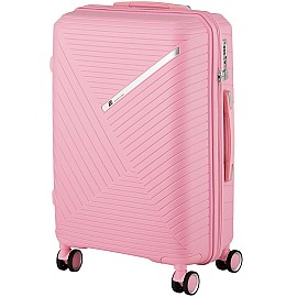 Чемодан пластиковый, 2E, SIGMA, средний, 4 колеса, розовый