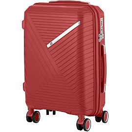 Чемодан пластиковый, 2E, SIGMA, малый, 4 колеса, красный
