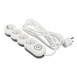 Мережевий подовжувач 2Е Plus 4XSchuko з вимикачем 3G1.0*3M, white