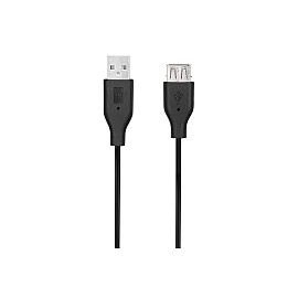 Кабель 2E USB 2.0 (AM/AF) 1.8m, black