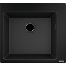 Мийка кухонна Hansgrohe S51, граніт, квадрат, без крила, 560х510х190мм, чаша - 1, накладна, S510-F450, чорний графіт