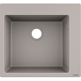 Кухонна мийка Hansgrohe S51 S510-F450 / 43312380 / граніт / прямокутна / 560х510х190 / на стільницю / сірий бетон