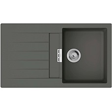 Мийка кухонна Hansgrohe S52, граніт, прямокутник, з крилом, 840х480х190мм, чаша - 1, врізна, сірий камінь