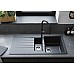 Мийка кухонна Hansgrohe S52, граніт, прямокутник, з крилом, 980х480х190мм, чаша - 1.5, накладна, S520-F530, чорний графіт