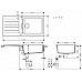 Мийка кухонна Hansgrohe S52, граніт, прямокутник, з крилом, 980х480х190мм, чаша - 1, врізна, сірий камінь