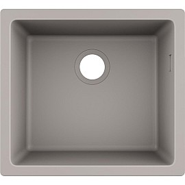 Кухонна мийка Hansgrohe S51 S510-U450 / 43431380 / граніт / прямокутна / 500х450х190 / під стільницю / сірий бетон