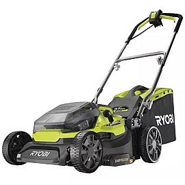 Газонокосарка акумуляторна Ryobi RY18LMH37A-250, ONE+ Hybrid, АКБ+мережа (18В / 220В), 2х5.0Аг, 37см, 45л, 15.7кг, 25-70 мм, мульчування