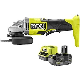 Шліфмашина кутова Ryobi RAG18X-1C40S акумуляторна ONE+ НР, безщіткова, 125мм, 18В, АКБ 1х4.0Ач