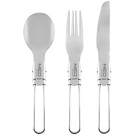 Набір посуду туристичного NEO, 3в1, складні ніж, ложка, вилка, сертифікат LFGB, чохол, 0.07кг