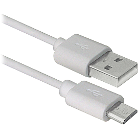 Кабель Defender USB08-10BH USB(AM)-MicroBM White 3m (87468)