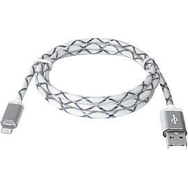 Кабель Defender ACH03-03LT USB(AM)-Lightning GrayLED Backlight 1m